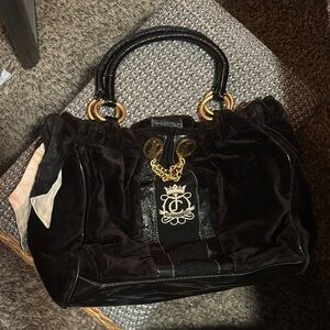 Juicy Couture Black Velvet Handbag